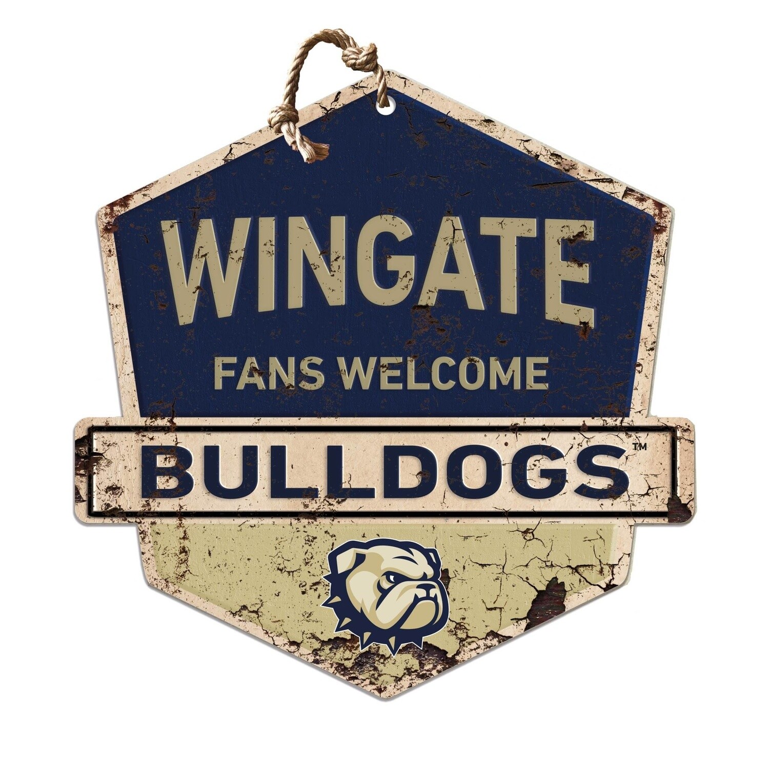 DROP SHIP ONLY 20&quot; x 20&quot; Wingate Fans Welcome  Rustic Wood Sign (ONLINE ONLY)