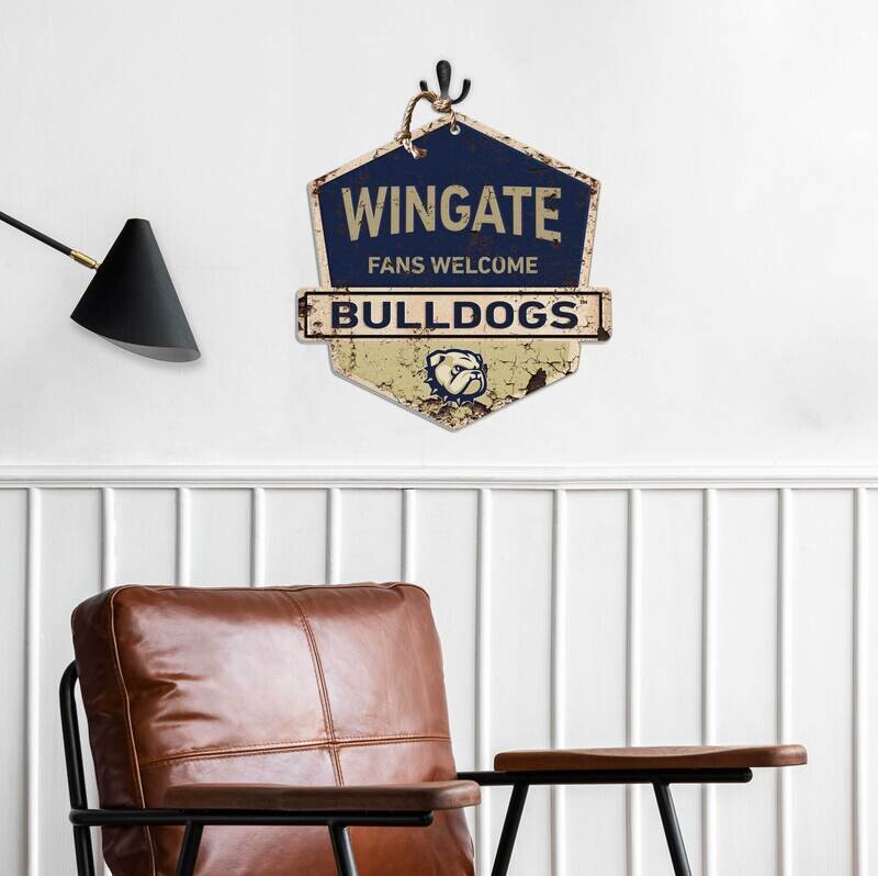 DROP SHIP ONLY 20" x 20" Wingate Fans Welcome  Rustic Wood Sign (ONLINE ONLY)