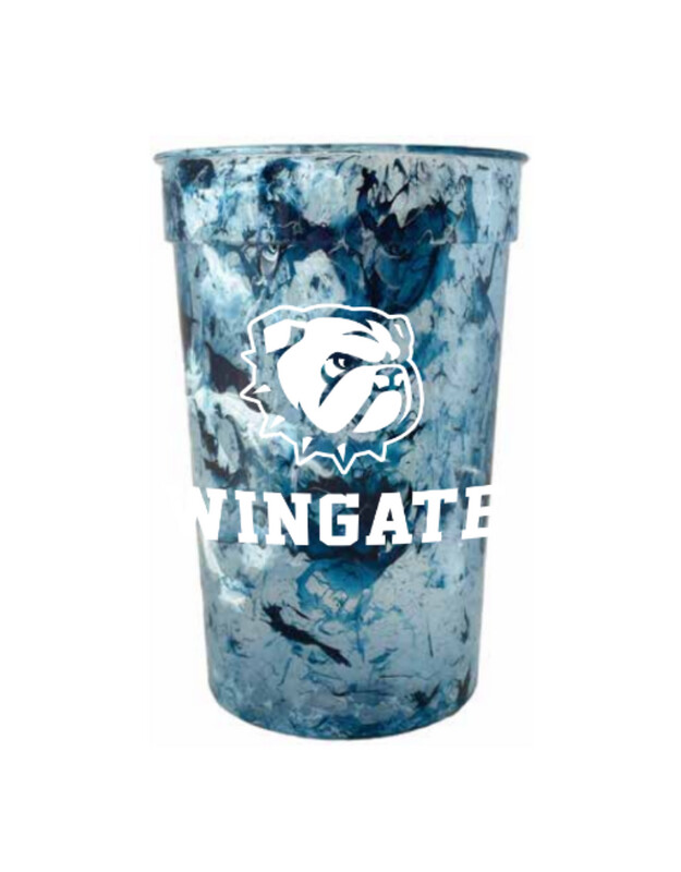 22oz Navy White Color Splatter Dog Head W Stadium Cup