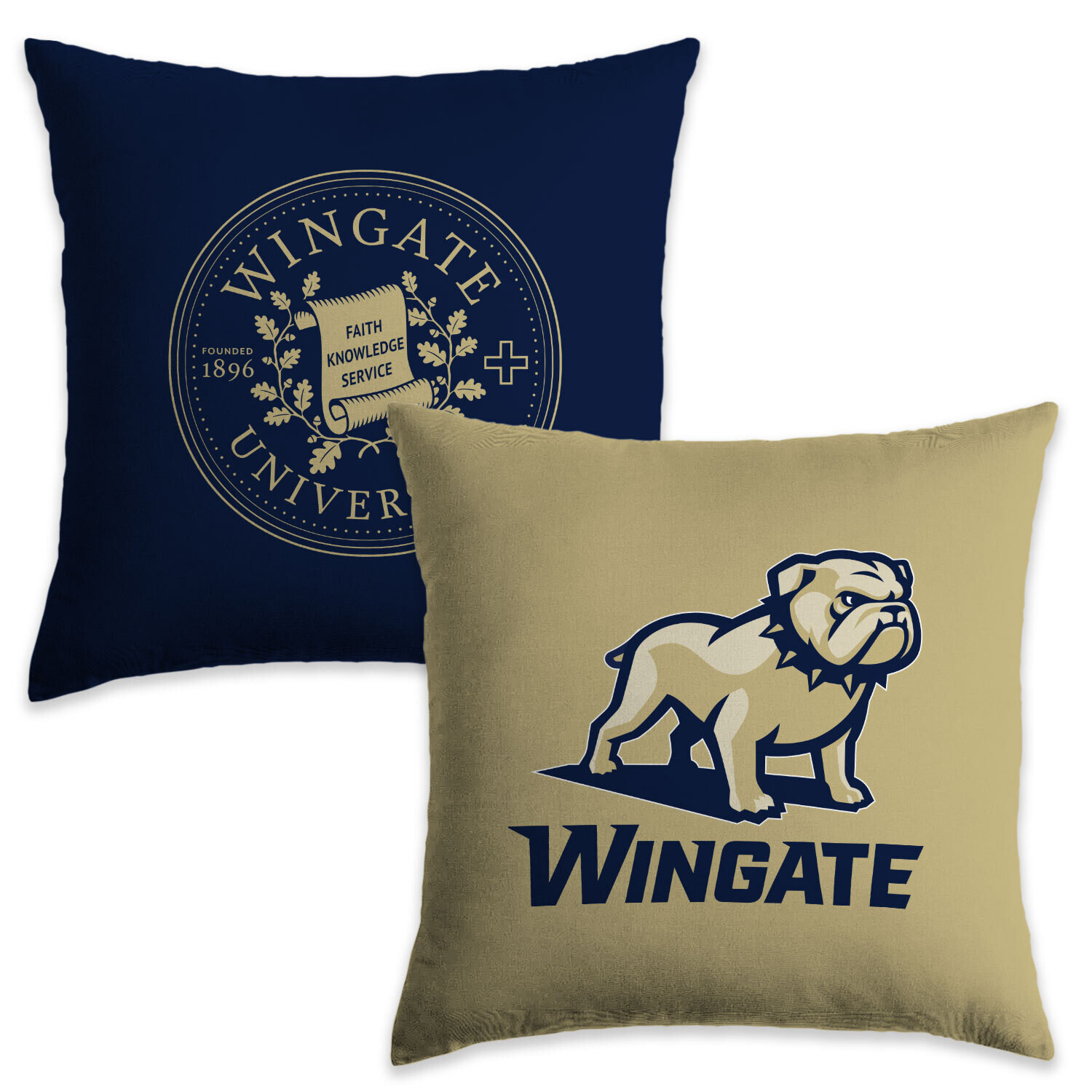 18&quot; x 18&quot; 2-Pack Gold Full Dog Over Wingate and Navy Seal Microfiber Pillow Covers (pillow not included)