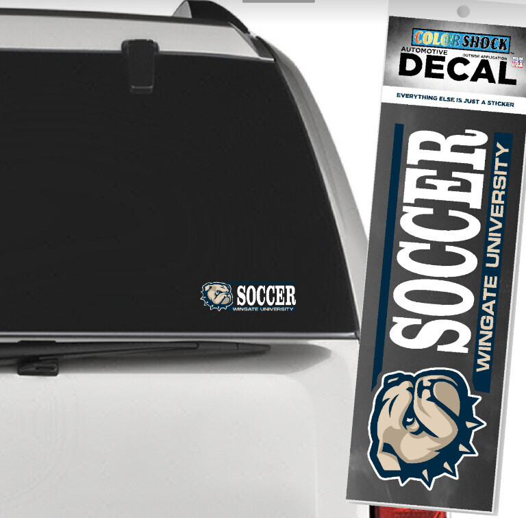 2&quot; x 6&quot; Dog Head Soccer Over Wingate University Decal