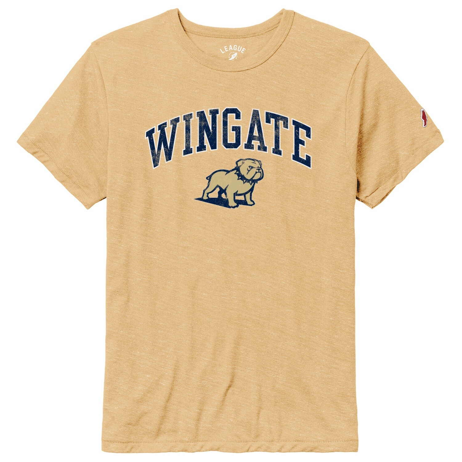 Heather Varsity Gold Wingate Over Full Standing Dog Victory Falls Short Sleeve T Shirt