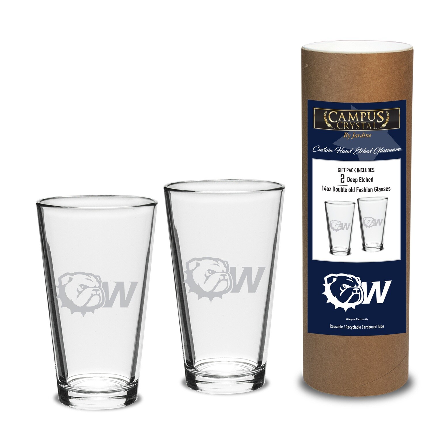 DROP SHIP ONLY Dog Head W Etched Pint Glass Set (ONLINE ONLY)
