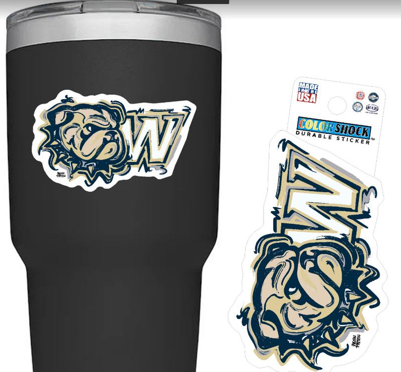 Justin Patten Dog Head W  Durable Sticker
