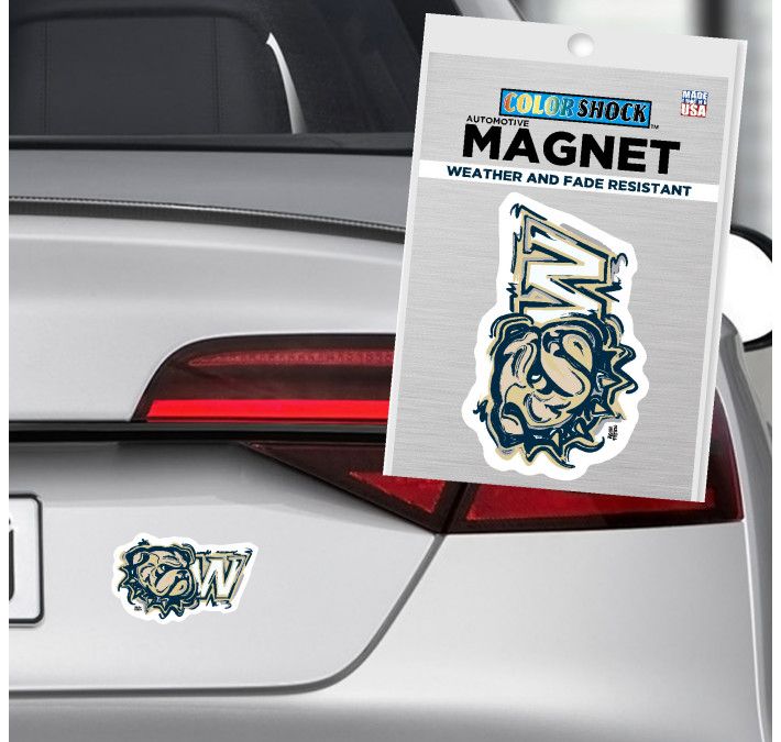 Justin Patten Dog Head W  Vinyl Car Magnet
