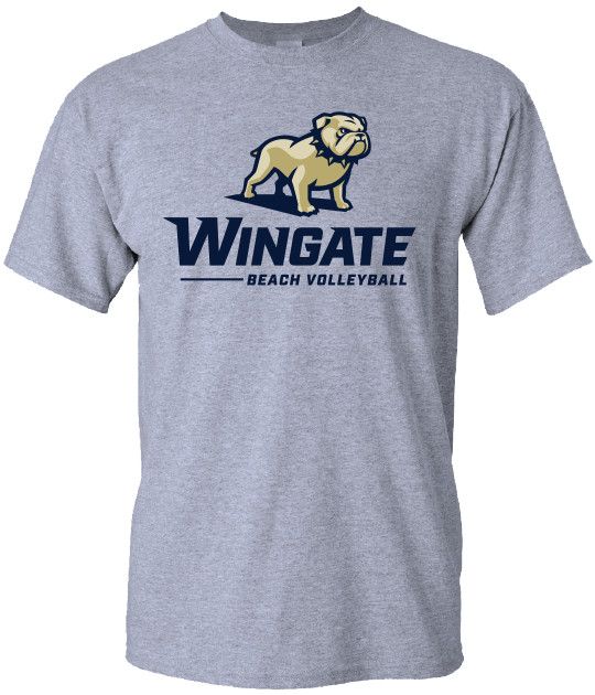 Grey Full Standing Dog Over Wingate Beach Volleyball Short Sleeve T Shirt