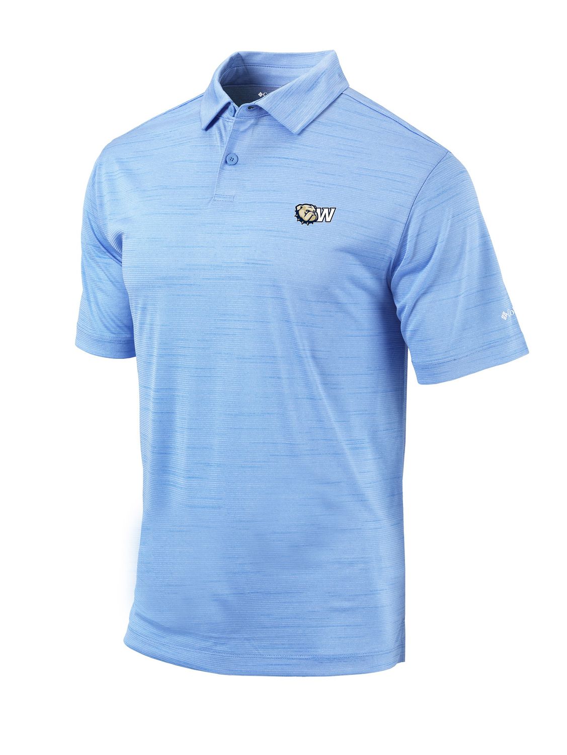 Light Blue Dog Head w Embroidered Omni Wick Set Polo, Size: XL