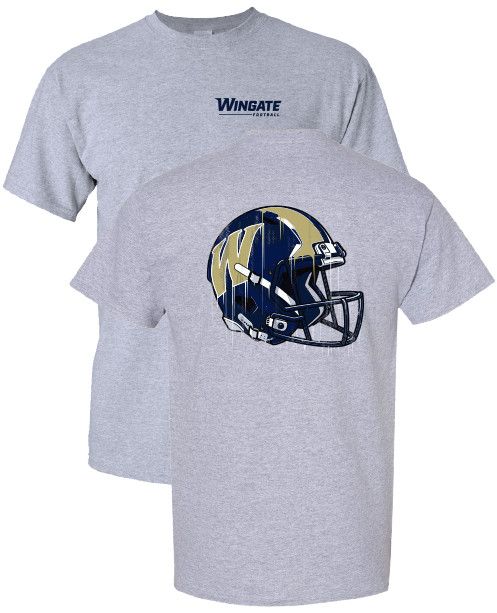 Grey Wingate Football Helmet Short Sleeve T Shirt