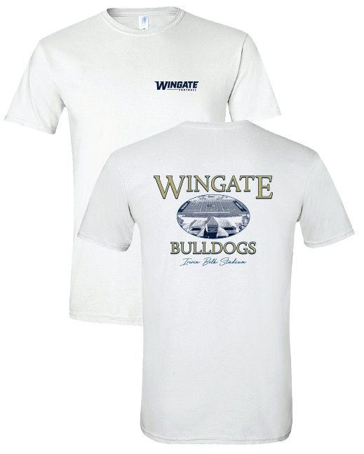 White Wingate Football Stadium Bulldogs Short Sleeve T Shirt