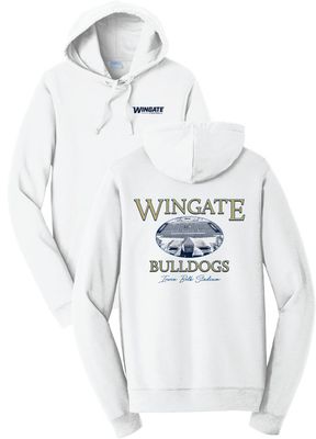 White Wingate Football Stadium Bulldogs Hoodie Sweatshirt