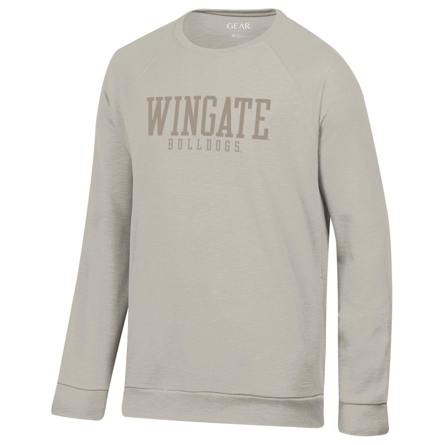 Mushroom Beige Wingate Bulldogs Weekender Packet Crewneck Sweatshirt