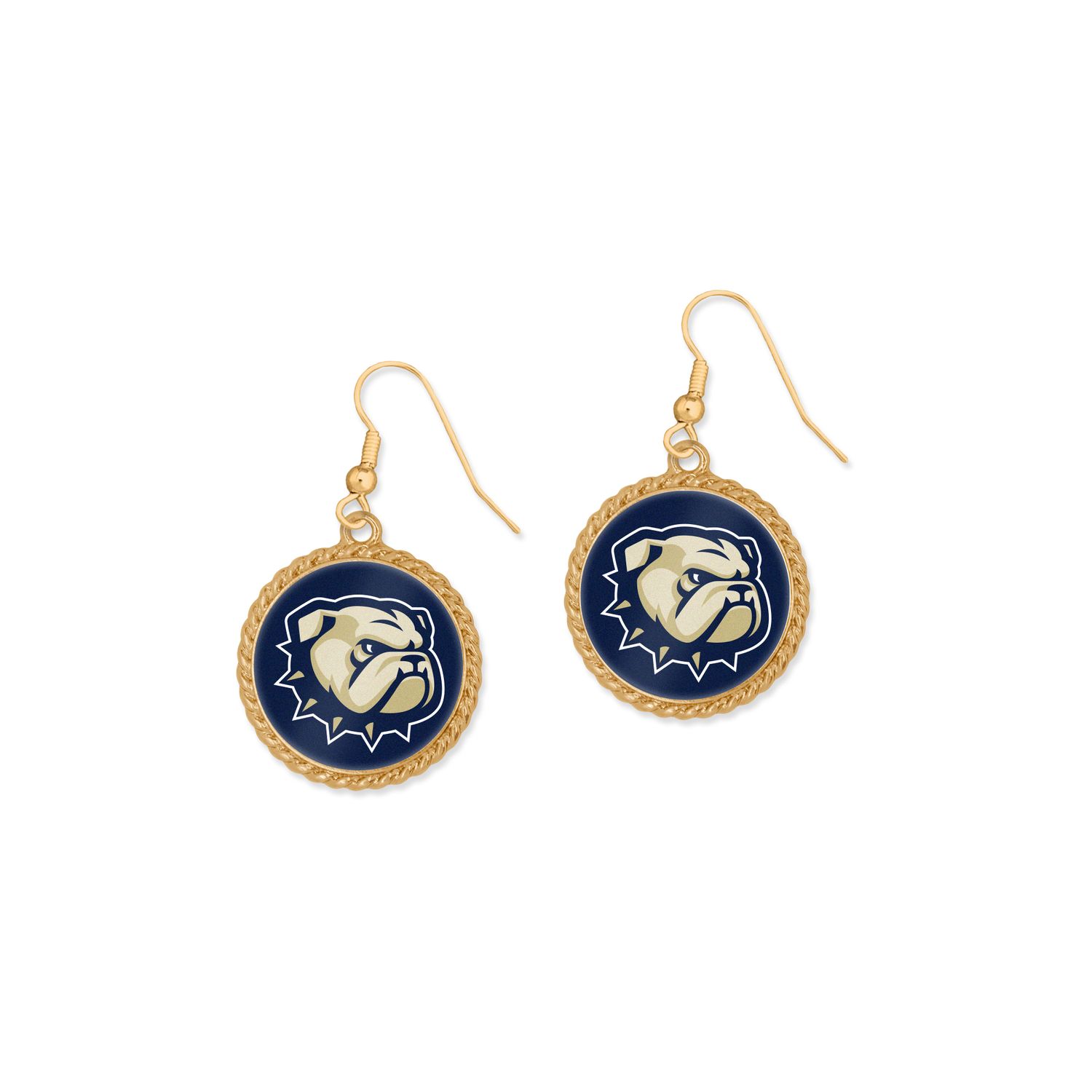 Gold Dog Head Juliet Earrings