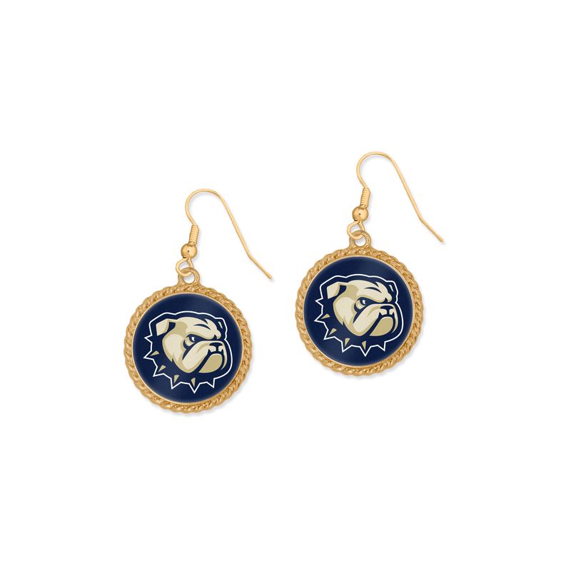 Gold Dog Head Juliet Earrings
