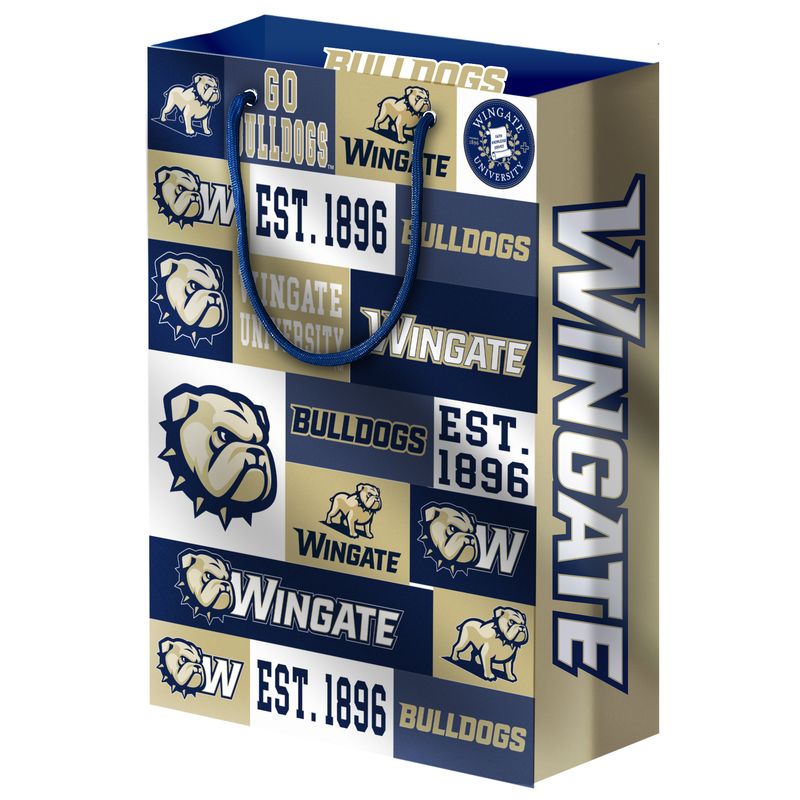9&quot; x 4&quot; x 13&quot; Wingate Multi Logo Gloss Gift Bag