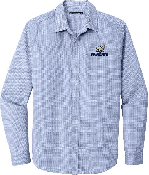 Blue Horizon White Full Dog Wingate Pincheck Easy Care Long Sleeve Button Down Dress Shirt, Size: MD