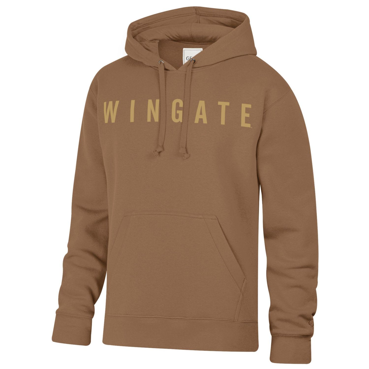 Brown Sepia Wingate Embroidered  Big Cotton Hoodie Sweatshirt