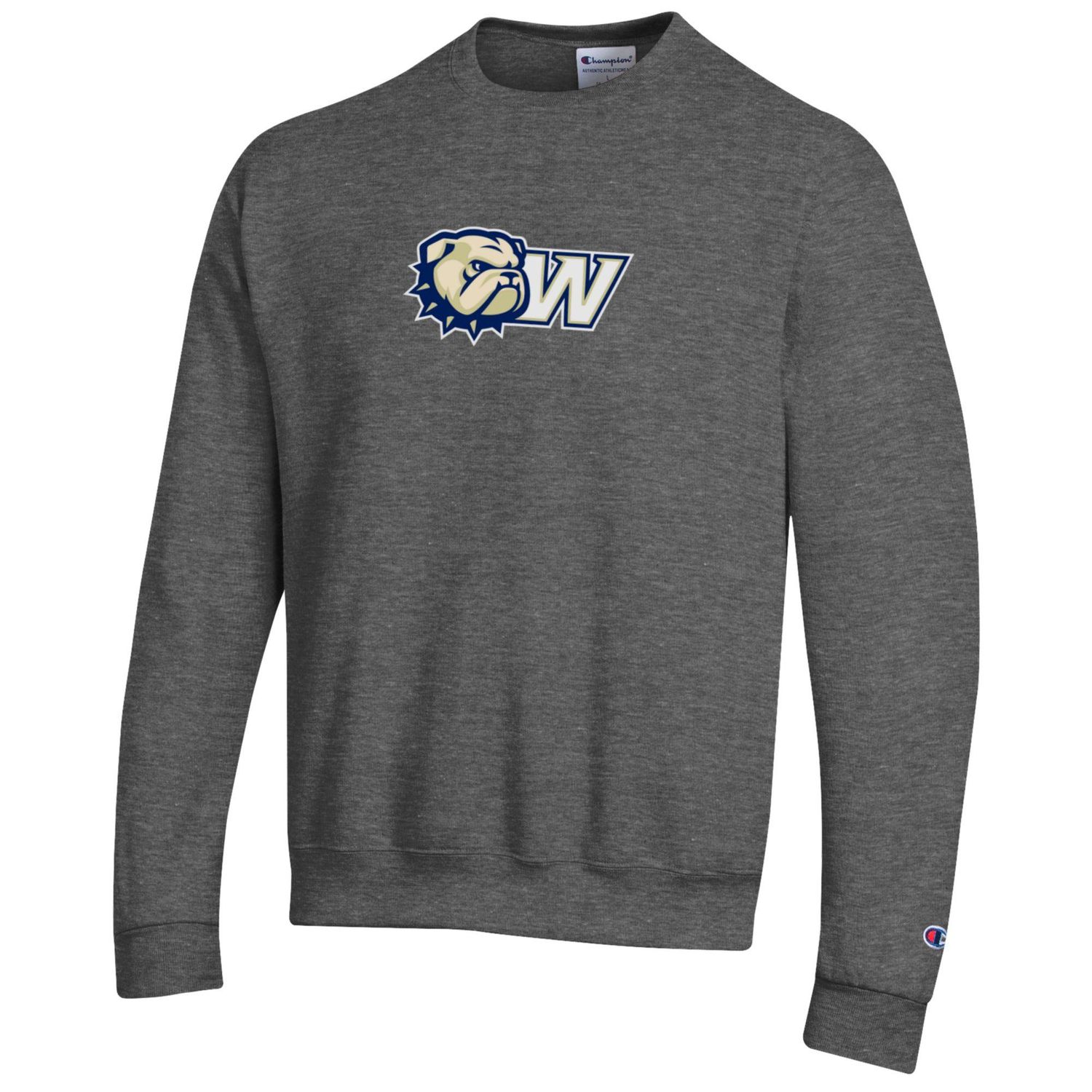 Granite Heather Dog Head W Tackle Twill Wool Crewneck Sweatshirt