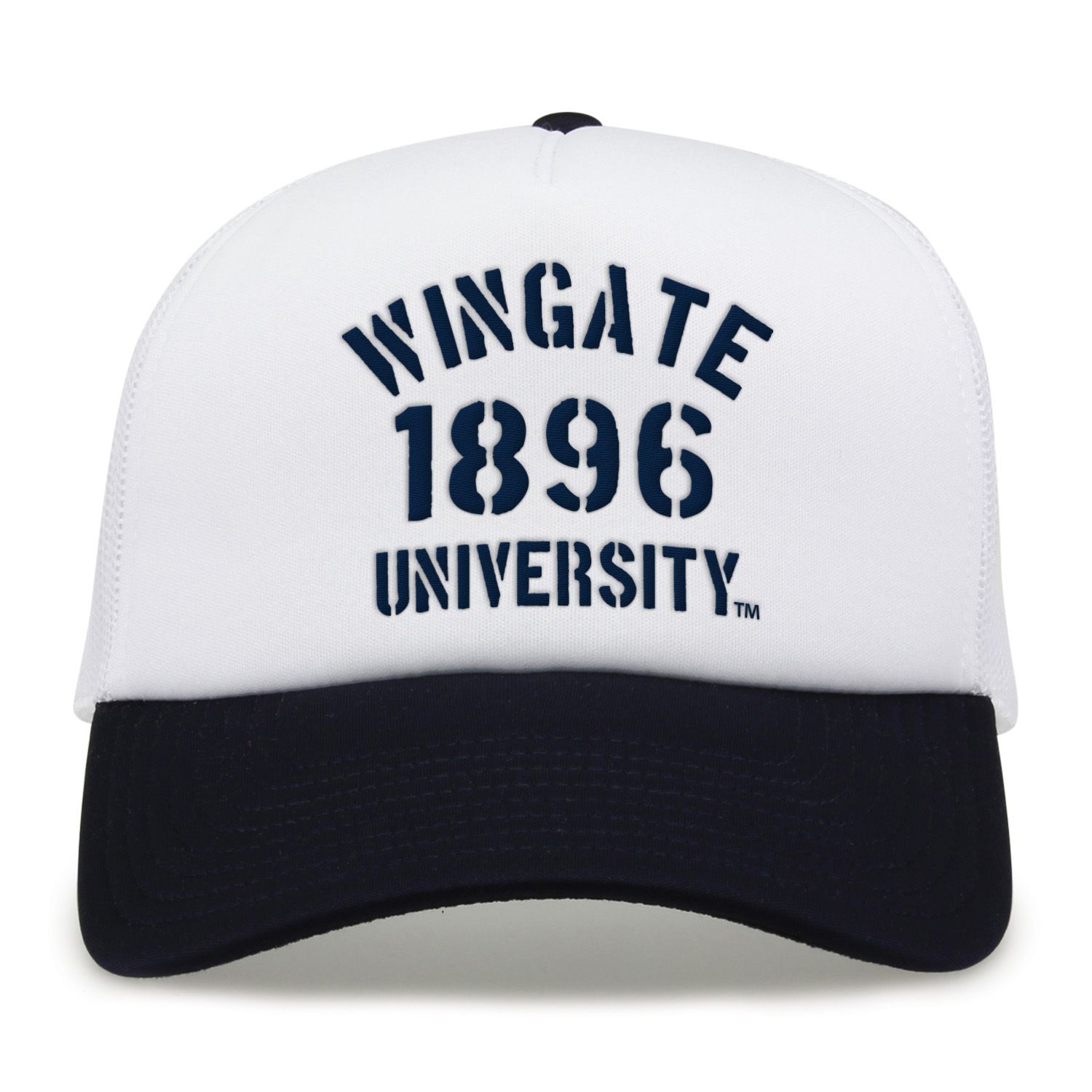 Navy White Wingate 1896 University Embroidered Foam Front Structured Snapback Hat
