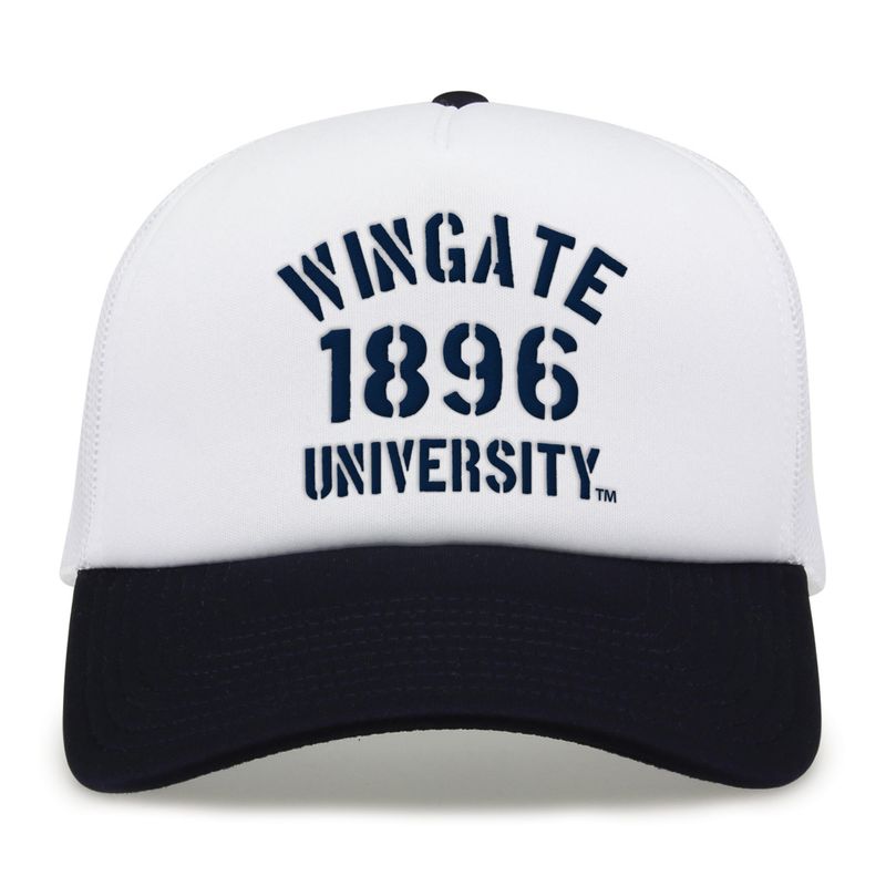 Navy White Wingate 1896 University Embroidered Foam Front Structured Snapback Hat