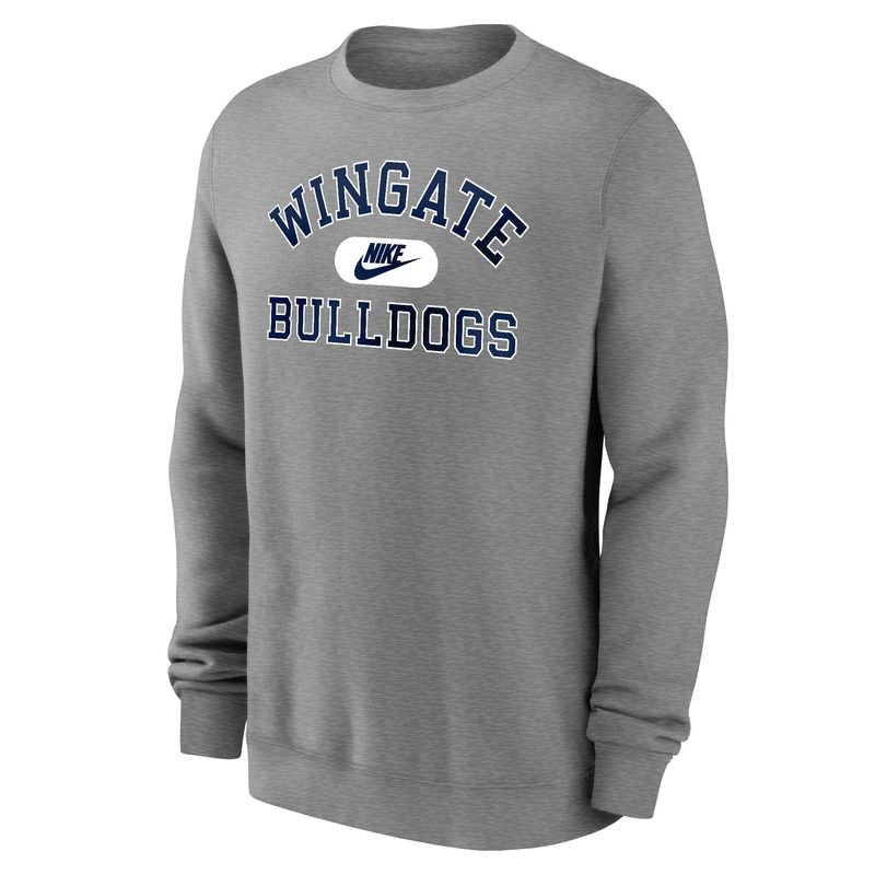 Grey Wingate Nike Swoosh Bulldogs Club Fleece Crewneck Sweatshirt