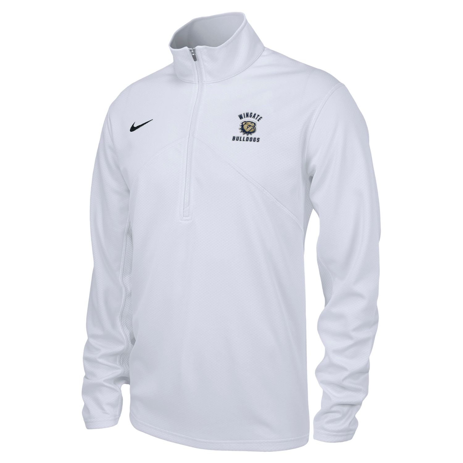 White Wingate Dog Head Bulldogs Embroidered Drifit Training 1/4 Zip Jacket