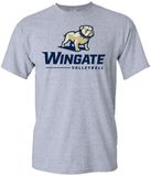 Grey Full Dog  Wingate Volleyball Short Sleeve T Shirt, Size: SM