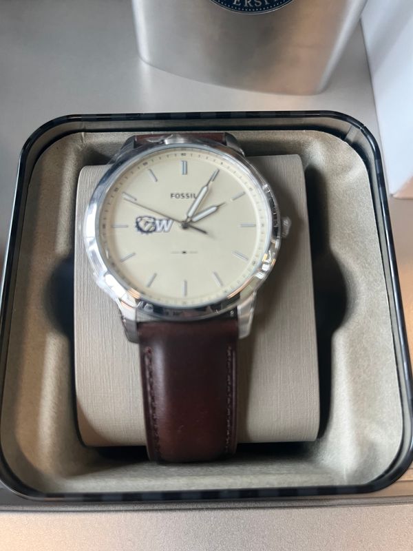 44mm Brown Leather Dog Head W Watch