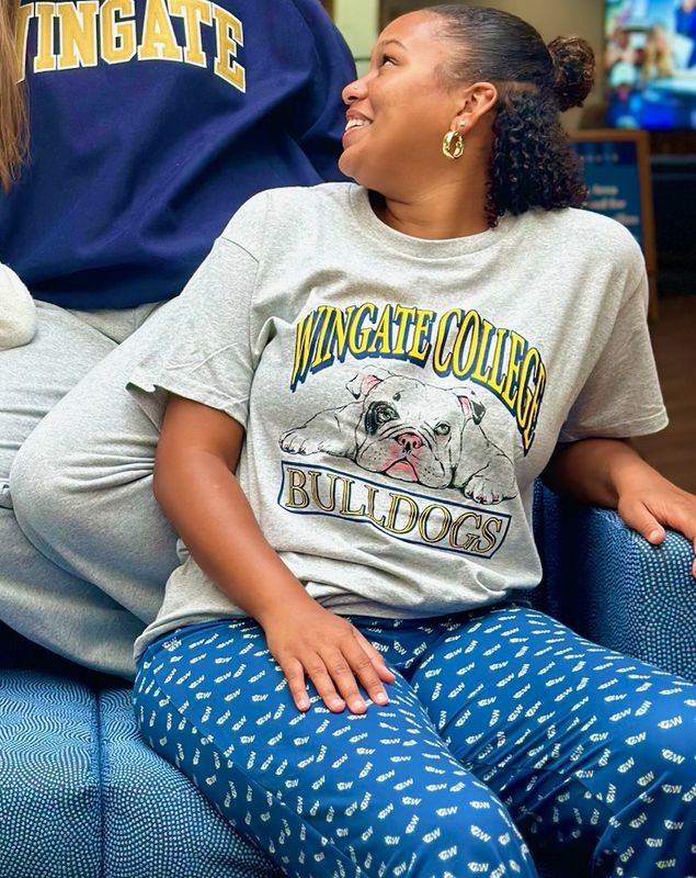 Grey Wingate College Bulldogs Vintage Short Sleeve T Shirt