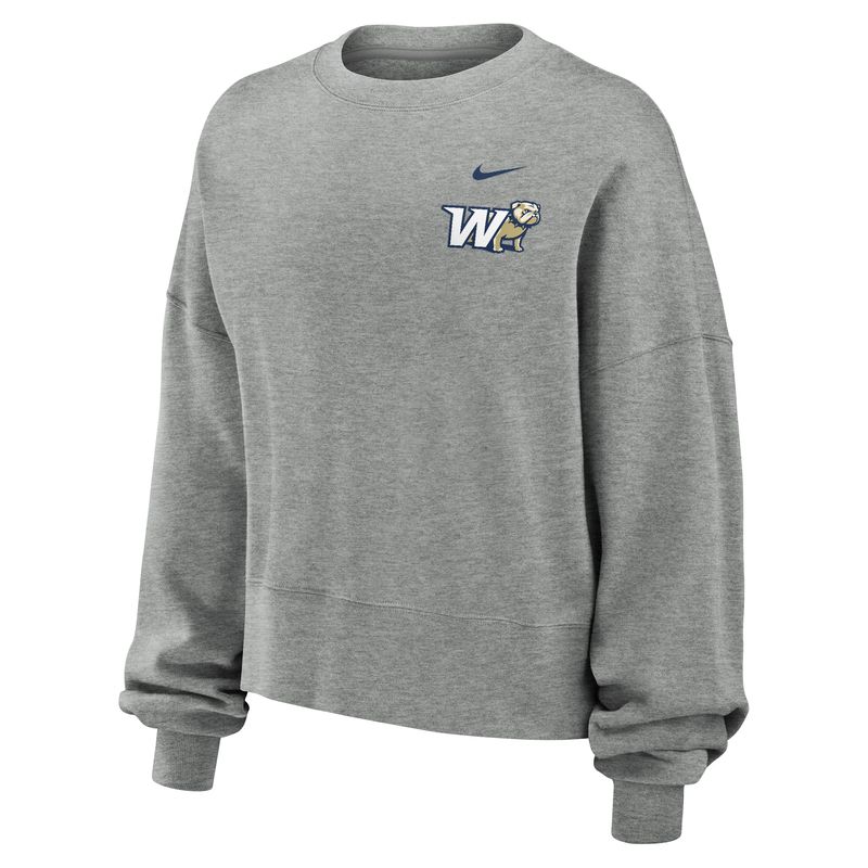 Grey W Full Standing Dog Behind Phoenix Fleece Crewneck Sweatshirt