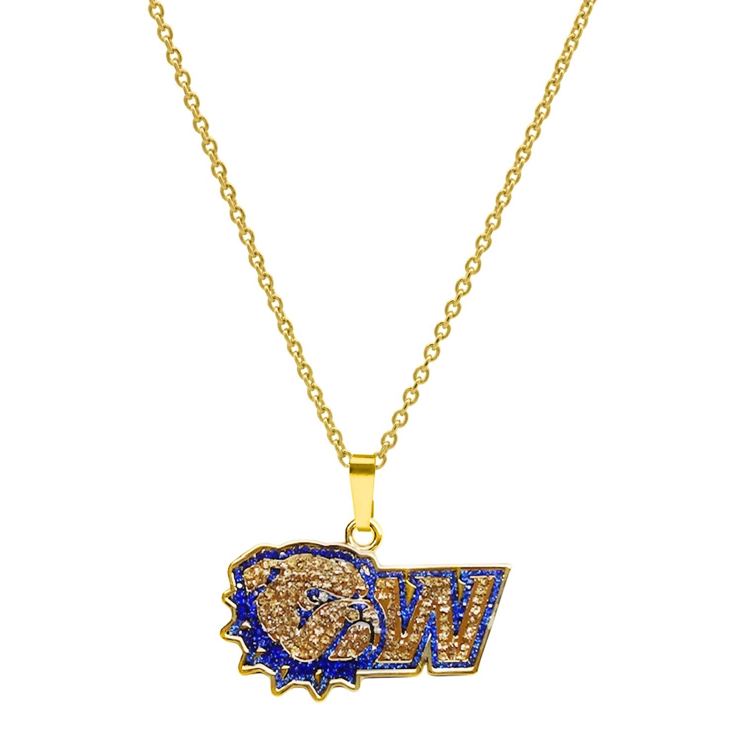 Crystal Dog Head W Gold Plated Brass Adjustable Lengths Necklace