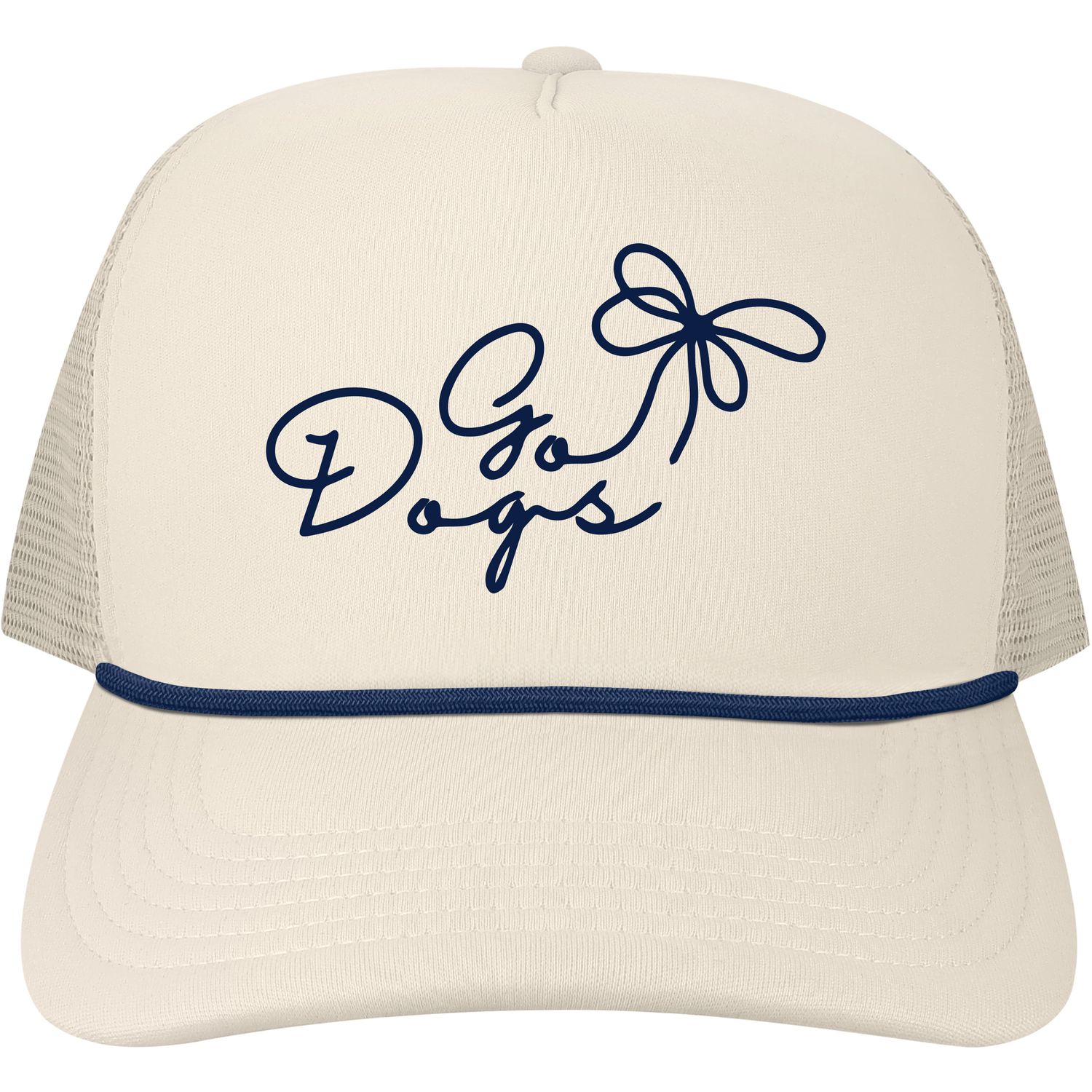 Sand Go Dogs Bow  Foam Front Laguna Adjustable Rope Trucker Snapback Hat