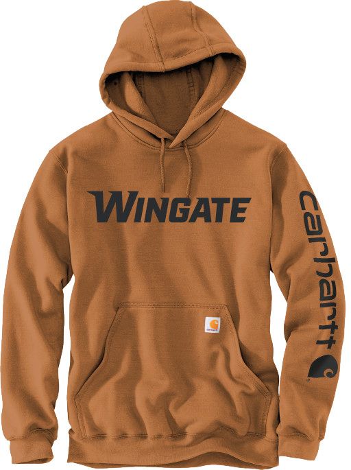 Brown Carhartt Wingate Hoodie Sweatshirt, Size: SM