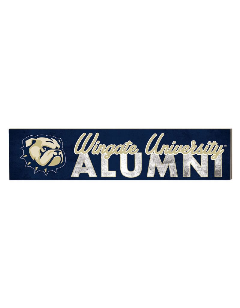 3&quot; x 13&quot; Navy Wooden Wingate University Alumni Plaque