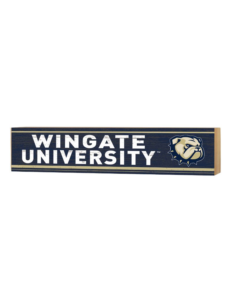 3&quot; x 13&quot; Navy Wooden Wingate University Dog Head Plaque