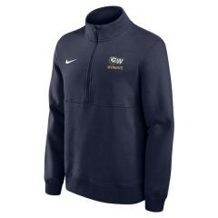 Navy Dog Head W Over Wingate Club Fleece HZ 1/2 Zip Jacket