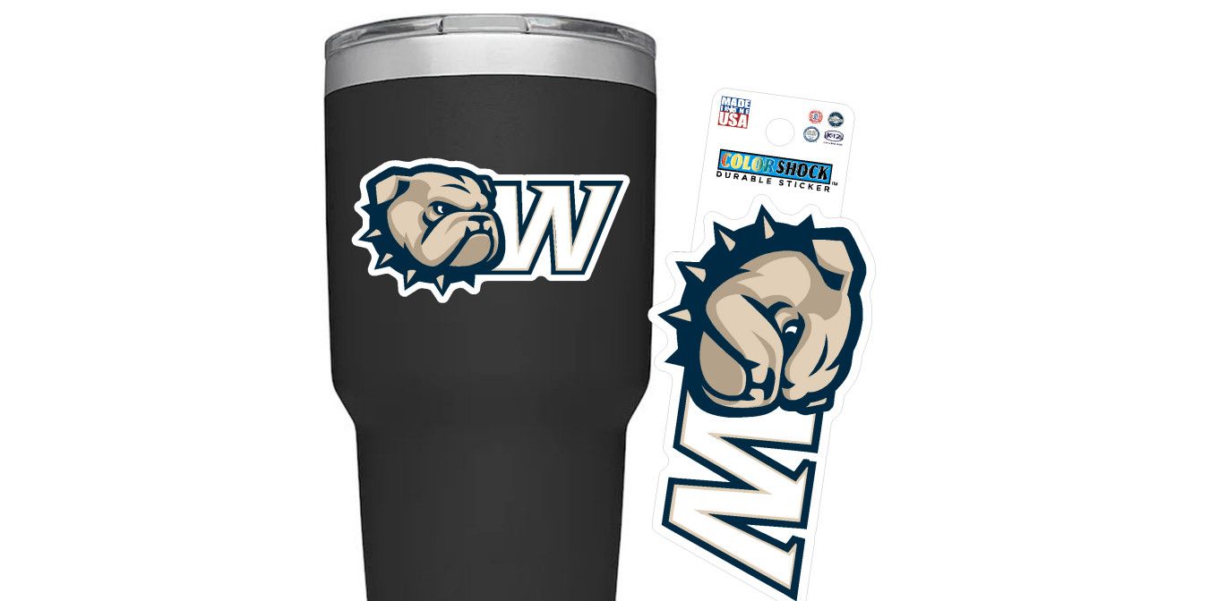2.3&quot; x 4.4&quot; Dog Head W Durable Sticker