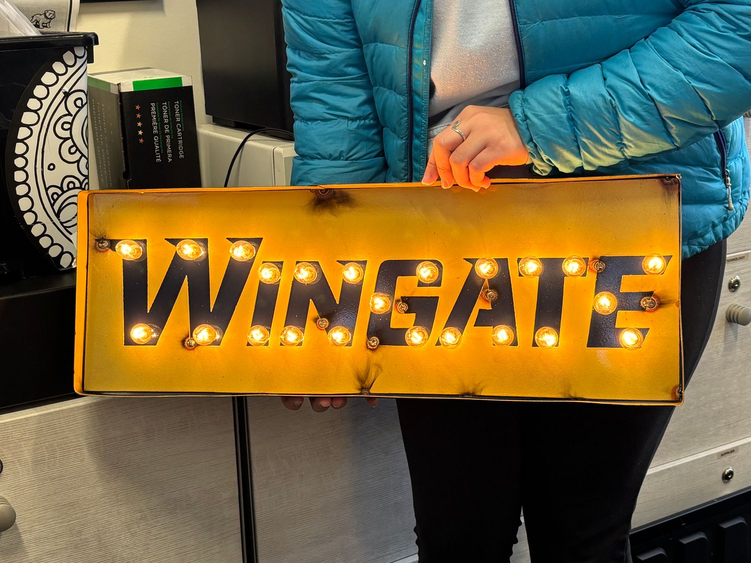 In Store Pick Up Only 25&#39; x 9&#39; Wingate Light Up Metal Sign