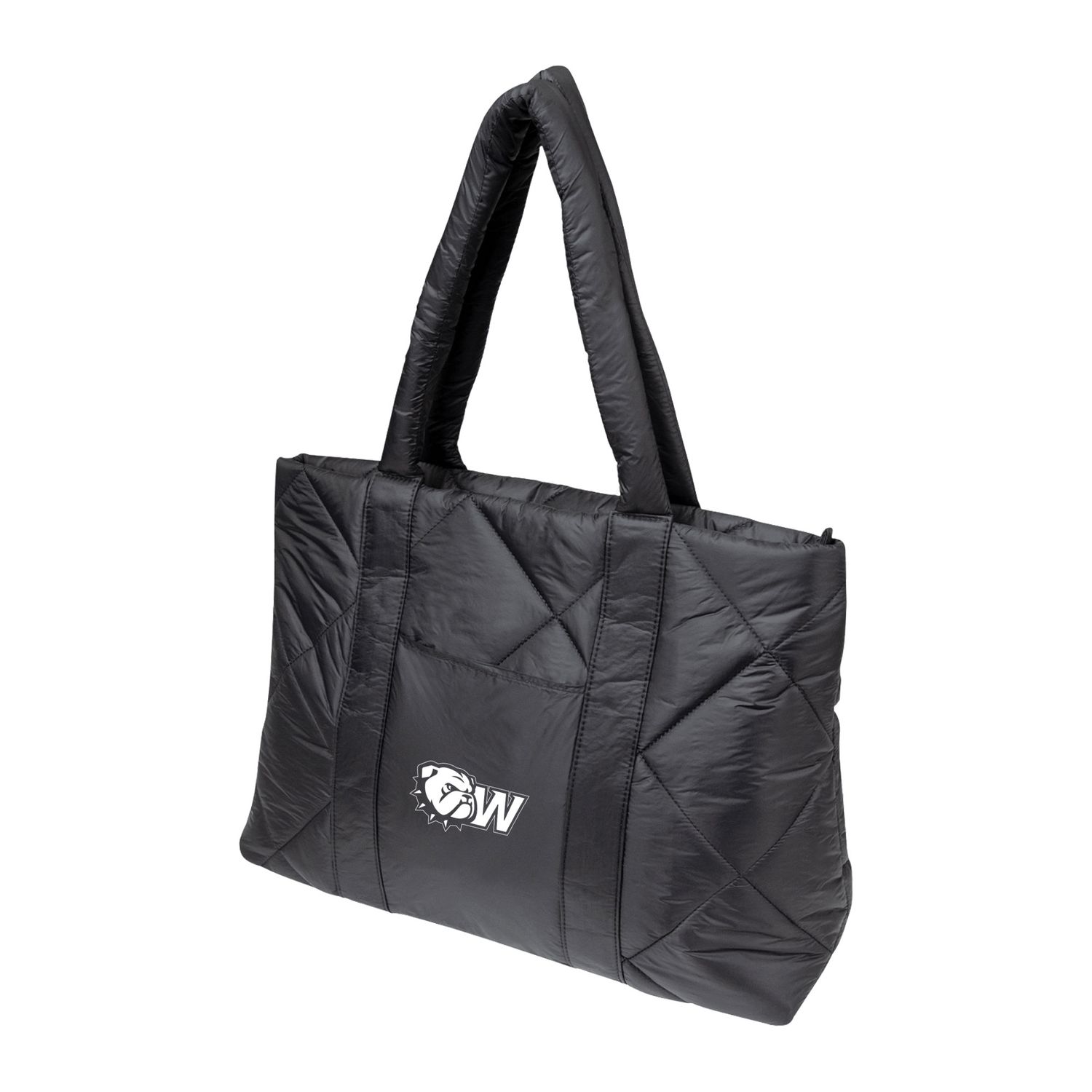 Black Wingate Dog Head Luxe Quilted Puffer Tote