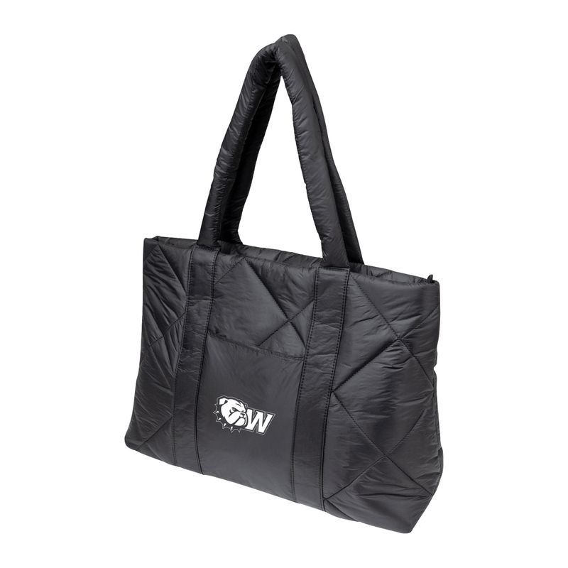 Black Wingate Dog Head Luxe Quilted Puffer Tote