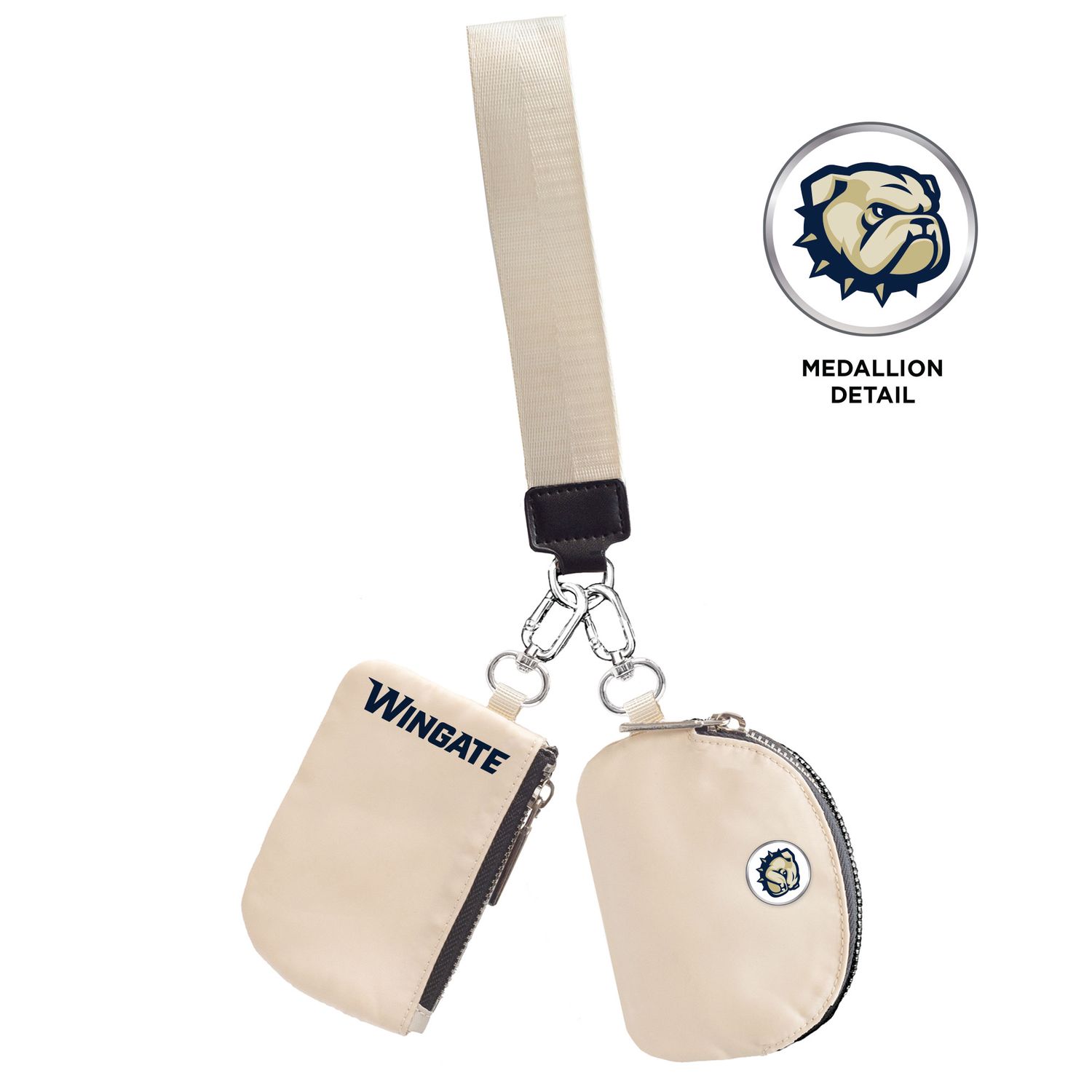 Cream Wingate Dog Head Oversized Key Strap Dual Coin Purse