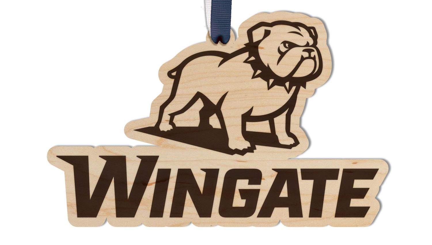 Dog Head Over Wingate on State Maple Wood Ornament