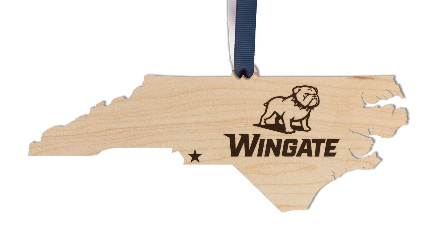 Full Standing Dog Over Wingate Maple Wood Ornament