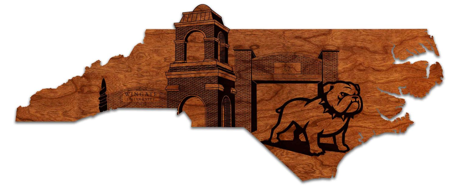 33.5&quot; x 12&quot; x .25&quot; Cherry Wingate Collage on State Wood Wall Hanging