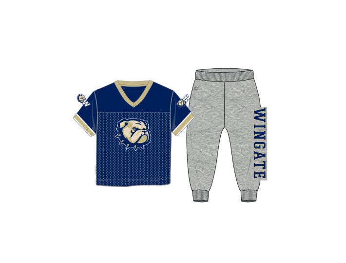 Infant Navy Gold Nothing But The Hits Football Jersey and Pants Set