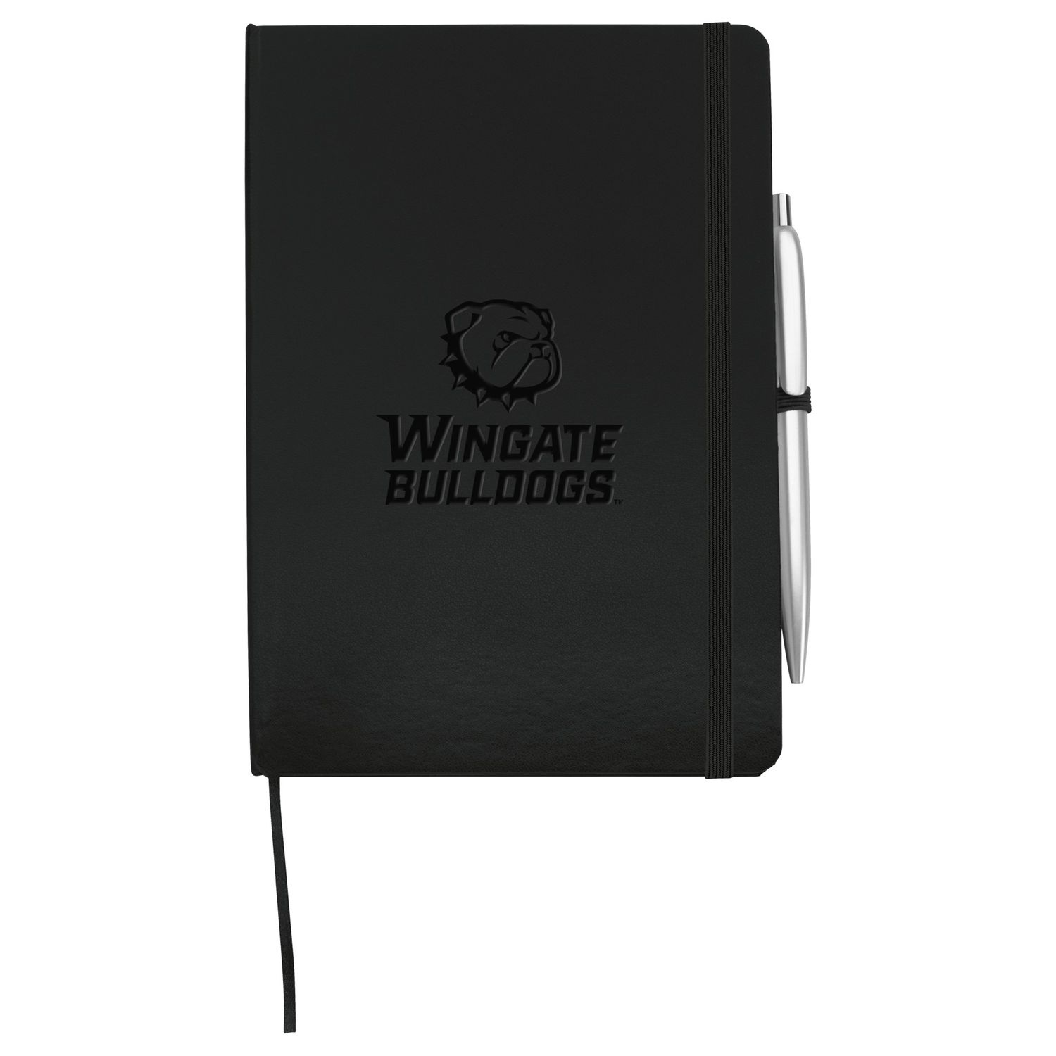 5&quot; x 8&quot; Black Manchester With Pen Embossed Seal Journal