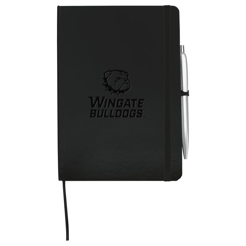 5&quot; x 8&quot; Black Manchester With Pen Embossed Seal Journal