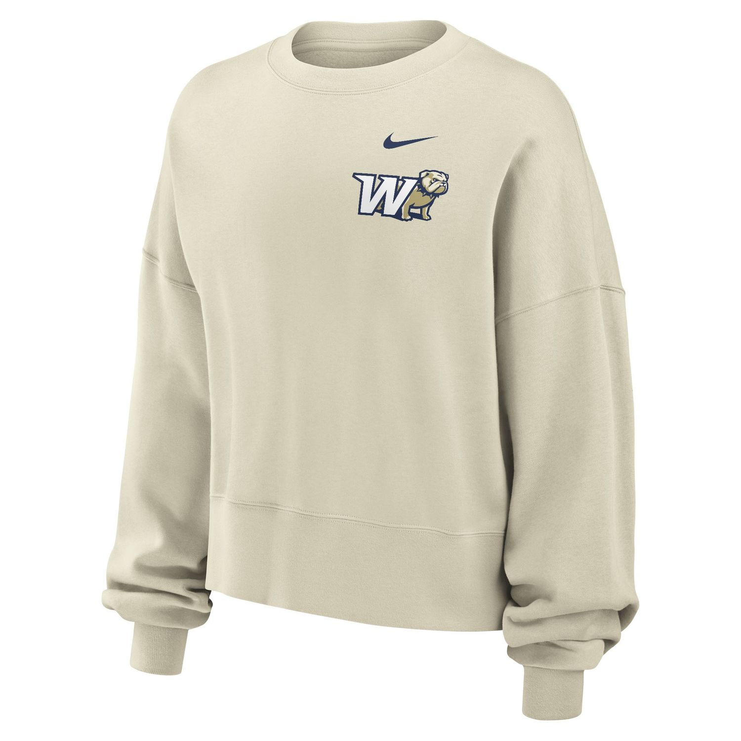 Sail White W Full Standing Dog Behind Phoenix Fleece Crewneck Sweatshirt