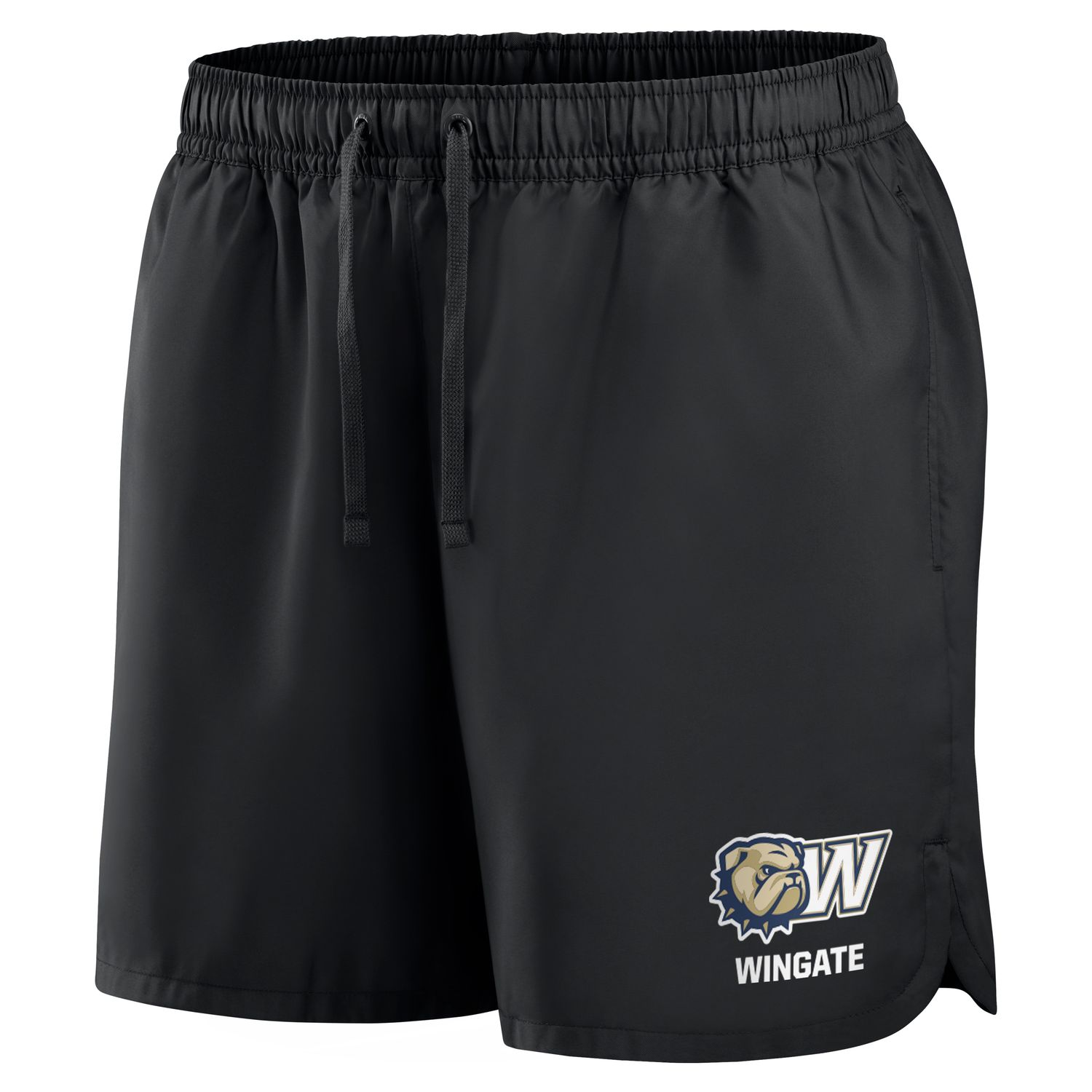 6&quot; Black Wingate Lightweight Woven Elastic Waist Drawstring Flow Short, Size: SM