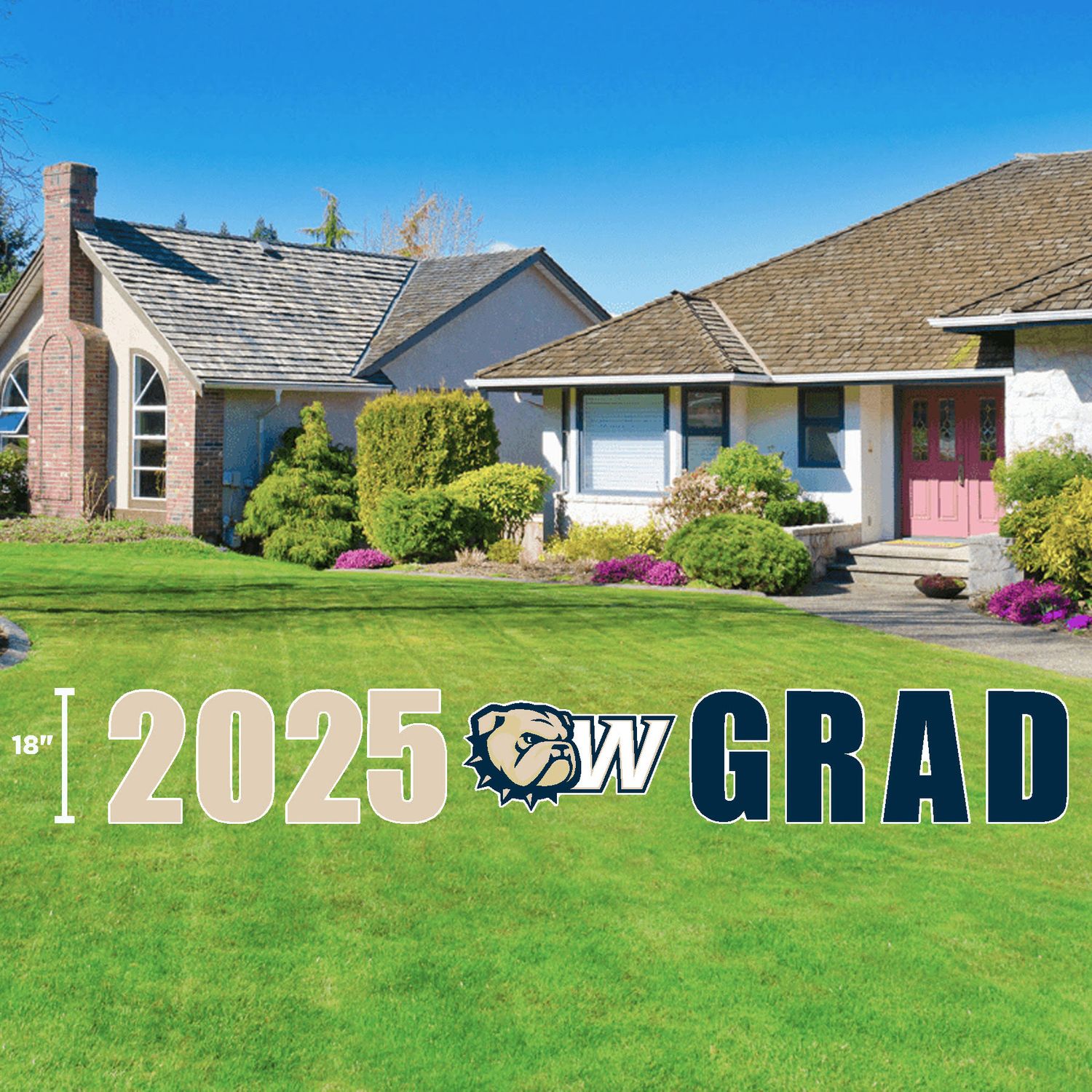 DROP SHIP ONLY  2025 Dog Head W Grad Yard Sign (ONLINE ONLY)