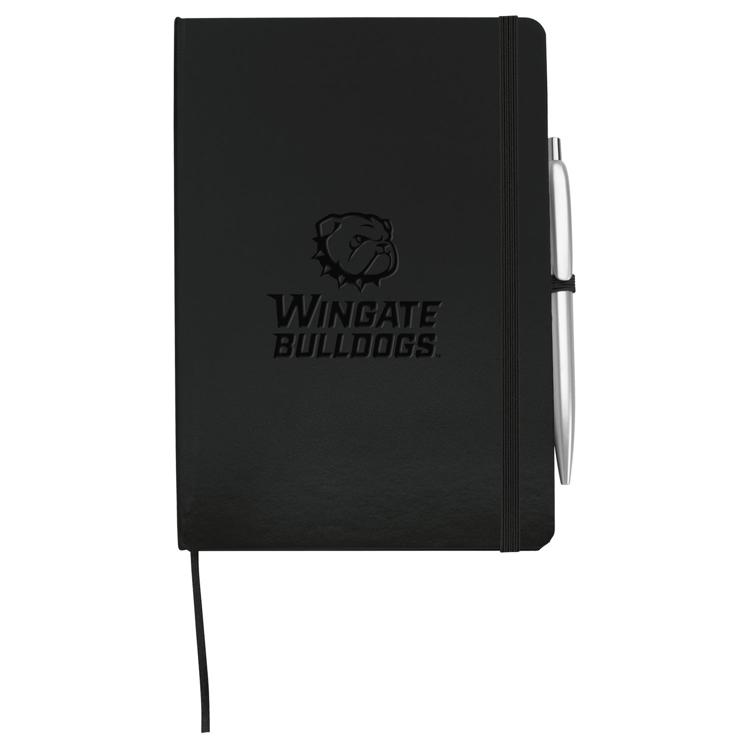 5&quot; x 8&quot; Black Primo With Pen Embossed Dog Head Wingate Bulldogs Journal